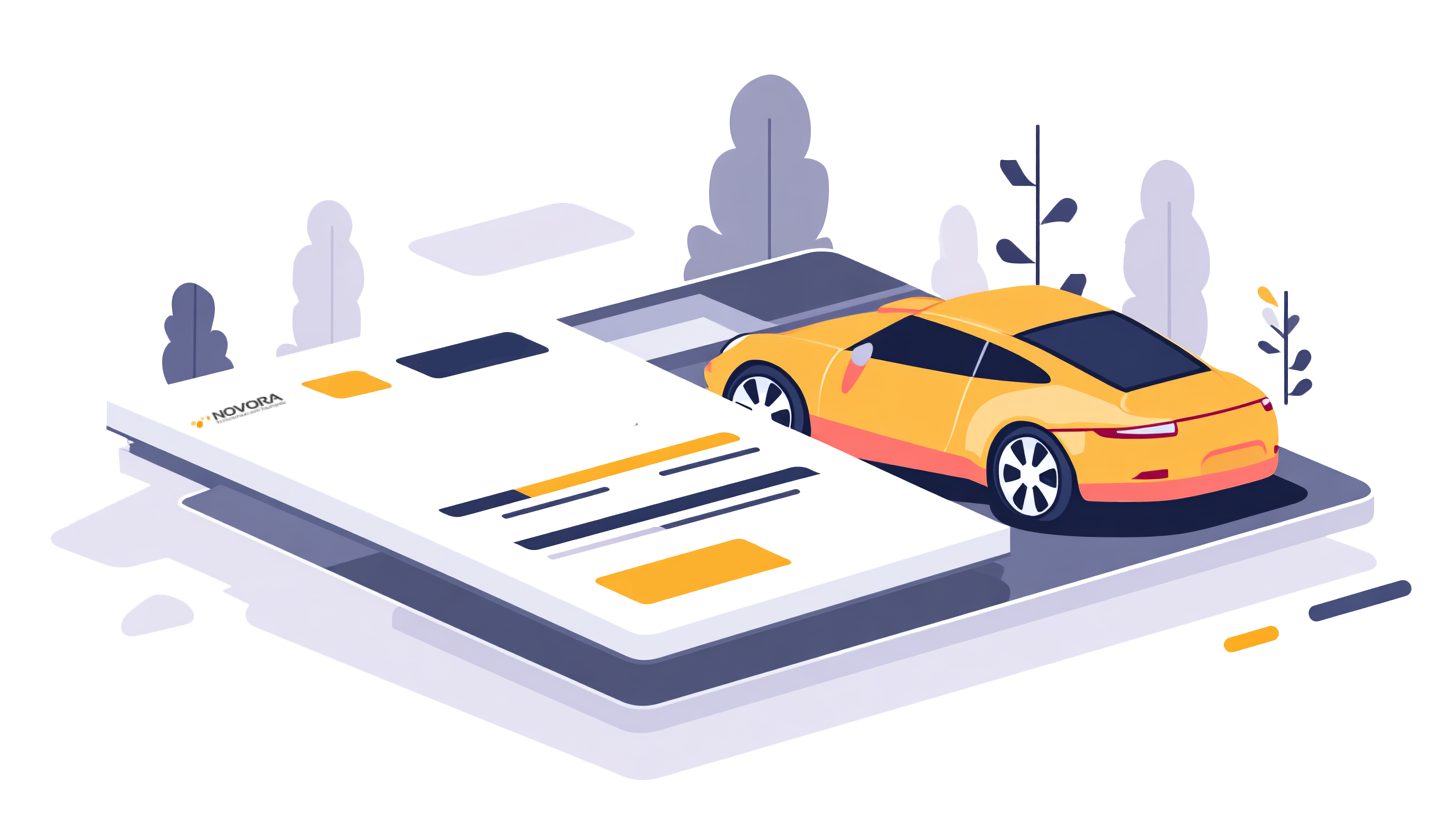 NOVORA Leasing und Finanzierung Hero Illustration
